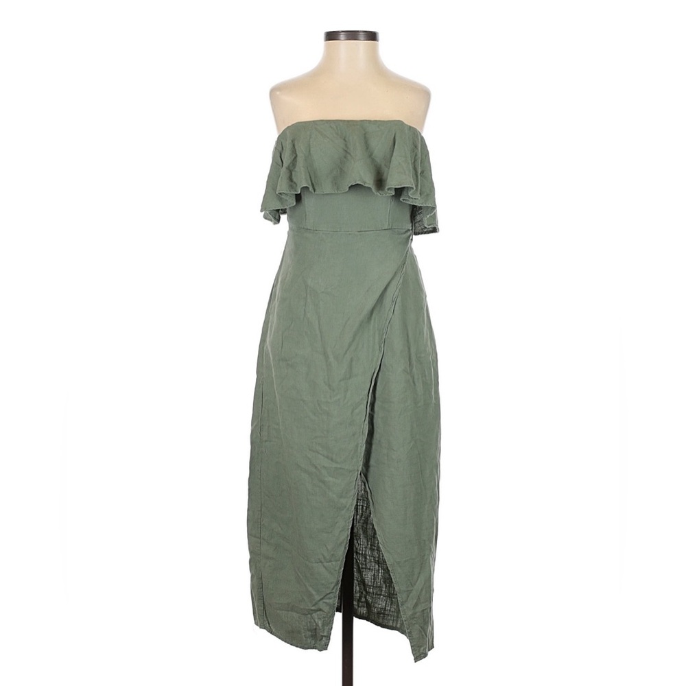 Elegant Green Off-Shoulder Dress